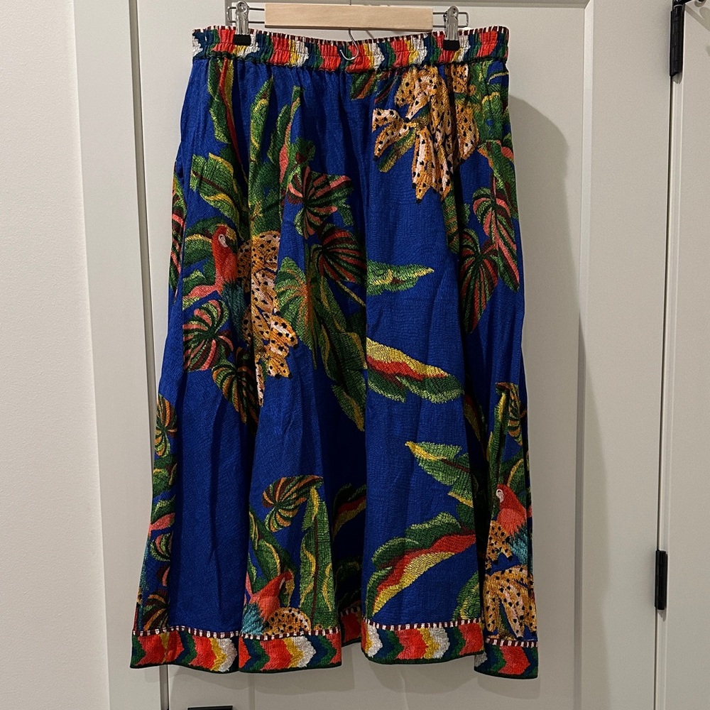 FARM Rio Vibrant Jungle A-Line Skirt